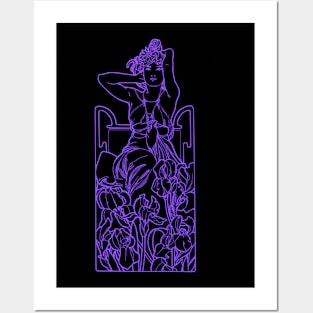 Alphonse Mucha Amethyste Violet Neon Posters and Art